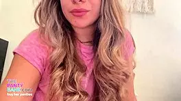 pretty latina teen 18+ masturbates with dildo bent over and gives joi the panty bank - used panties