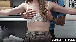 Officer touches winter flynns body then fucks her pussy