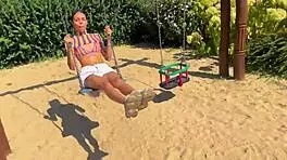 tiny latina playground pickup for foot fetish fuck with big cock 😍