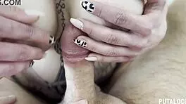 voluptuous spanish tattooed nadja hot chatting and swallowing torbe's cum