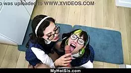 Hot Kneeling Babes Tease With Gagging Deepthroat On Thick Cock POV