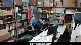 shoplifter penelope reed gets roughly fucked by dirty officer in garage