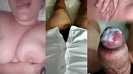 ex girlfriend teases with sheer red see through tits until i cum hard