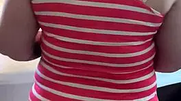 petite girl teases with visible panty lines