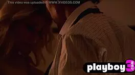 perverted friend passionately kisses blonde's amazing big boobs