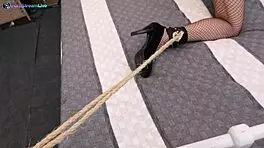 Kinky lilu moon bound tight for intense anal pounding