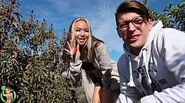 petite japanese teen deepthroats big cock cowgirl public cumshot