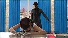 stretch this tight ass wide open on the desk interview now