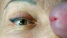 insane close-up milf eye cumshot orgasm facial explosion