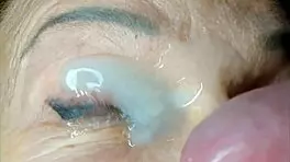 insane close-up milf eye cumshot orgasm facial explosion