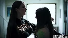 that brunette sneaks in and seduces her girlfriend into wild pussy licking