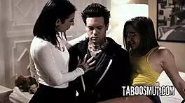 stepbro's threesome ends pounding stepsis doggy style!