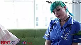 blue haired nurse, ready to suck your cock right now?