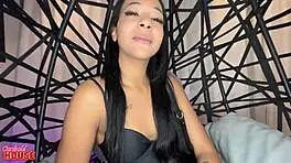 hot 19yo latina rides huge cocks in wild threesome