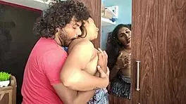 Horny Desi Couple Deep Kisses Undress Play Juicy Bedroom Boobs