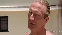 petite cutie drools over beach hunk's throbbing cock