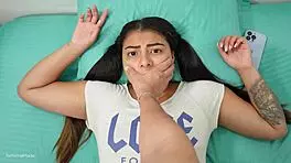 Petite latina screams as creampie fills her wet pussy hard