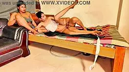 uttaran20's brunette dives into nasty threesome facial frenzy