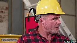 Hot teen babe gets railed hard in front of watching older guy! 😈🍆🔨