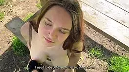 dating site beauty drops to sloppy blowjob on park first date