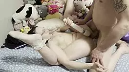 Skinny teen drilled by thick daddy cock deep