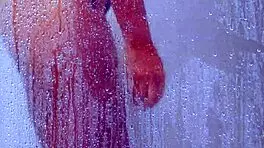 college tanned babe showers in bikini masturbating horny