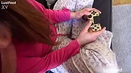 curvy brunette girlfriend sneaks away for sneaky doggystyle creampie pounding