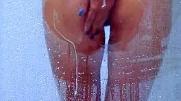 college tanned babe showers in bikini masturbating horny