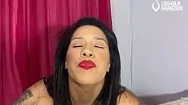 this curvy latina pornstar's solo joi has her teasing pussy while instructing your strokes