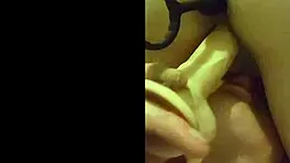 babe double penetrated toys while tongue laps dripping pussy