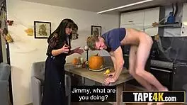 gorgeous mature milf fucked hard before halloween party