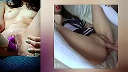 Skinny Tattooed Babe Fingers Pussy Wild with Vibrator Solo