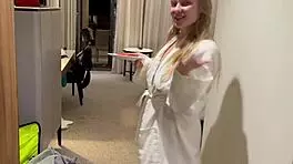 Delivery guy fucks me senseless bends me over and creampies deep inside