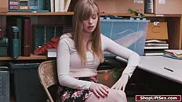 shoplifter's hairy blowjob punishment unfolds on the floor