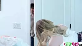 stepsister begs for another hot creampie from bro