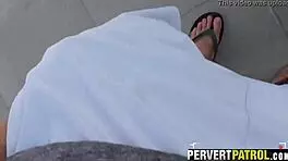 blonde amateur deepthroats pov face fuck outdoor public spying!