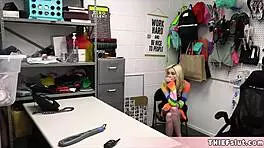 skinny blonde shoplifter punished rough doggystyle in garage now