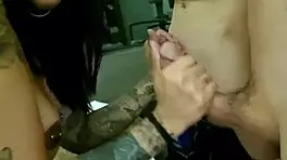 Husband watches wife get double-teamed by friends in humiliating cuckold frenzy