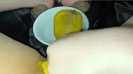 Saudi teen explores mango fruit play in Los Angeles home