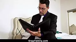 Sneaky petite teen seduced into intense bedroom encounter by older man