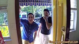 amateur teen tits covered in group jizz cumshot