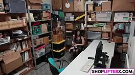 Sexy shop girl eden swipes then gets garage punishment pounding