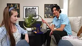 Bet turns into wild bed threesome pounding with hot young pussy