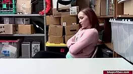 redhead shoplifter faces intense officer interrogation