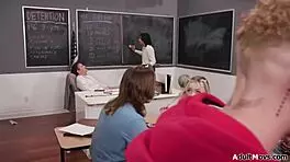 petite slut takes double penetration gangbang in detention with big cocks