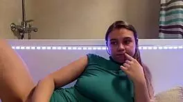 i'm so horny fingering my fat tits in bathroom orgasm