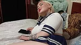 fucking hot redhead wife with big natural tits pierced nipples while watching video