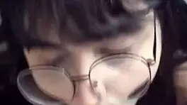 hot latina teen slurps massive cock begging for cum