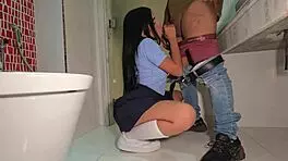 Hot Latina Student Fucks Teacher in Bathroom Stall 😏💦