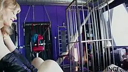 Blonde Mistress Licks Wet Lesbian Slave Pussy